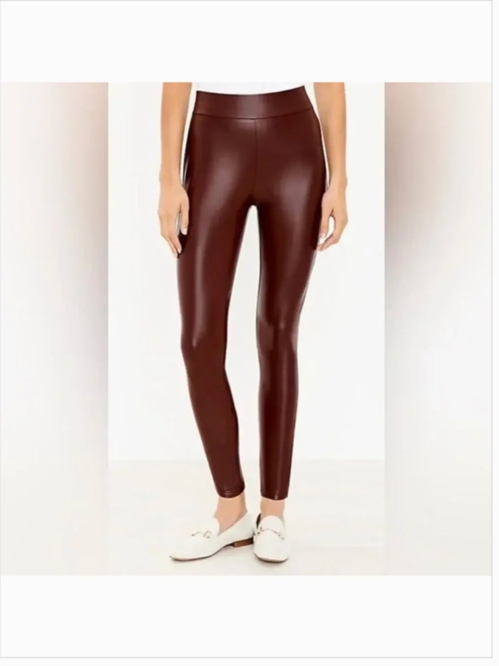 LOFT Faux Leather Ankle Leggings